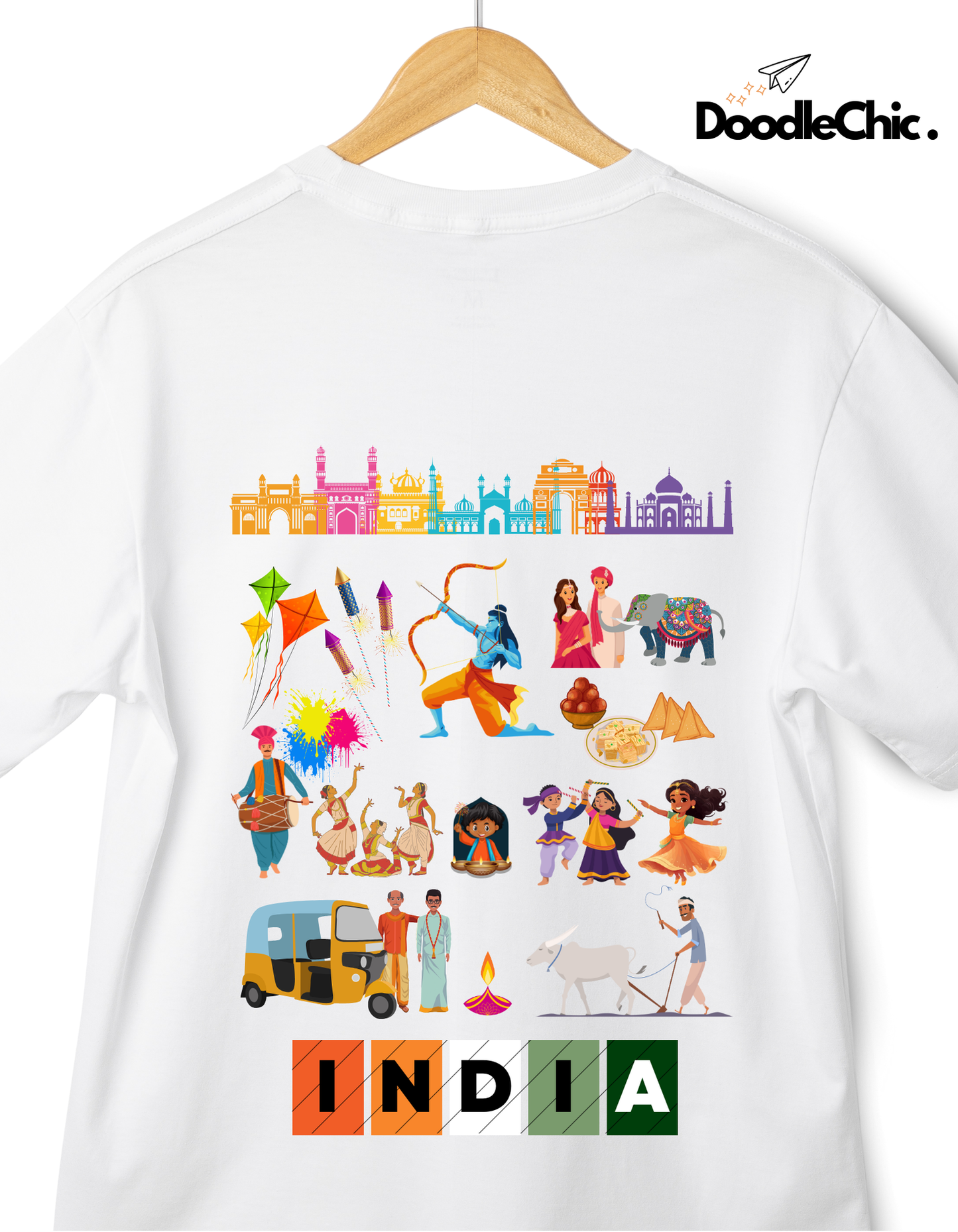India Kids Organic Cotton T-shirt White from DoodleChic