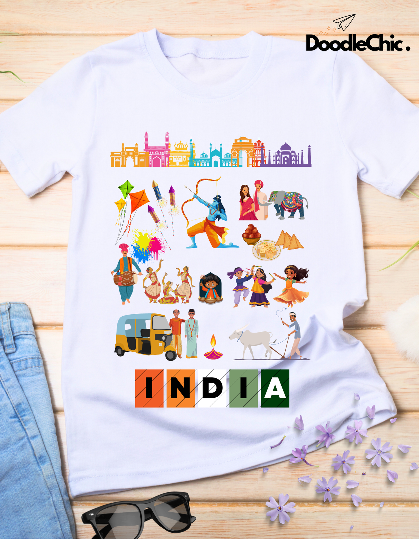 India Kids Organic Cotton T-shirt White from DoodleChic