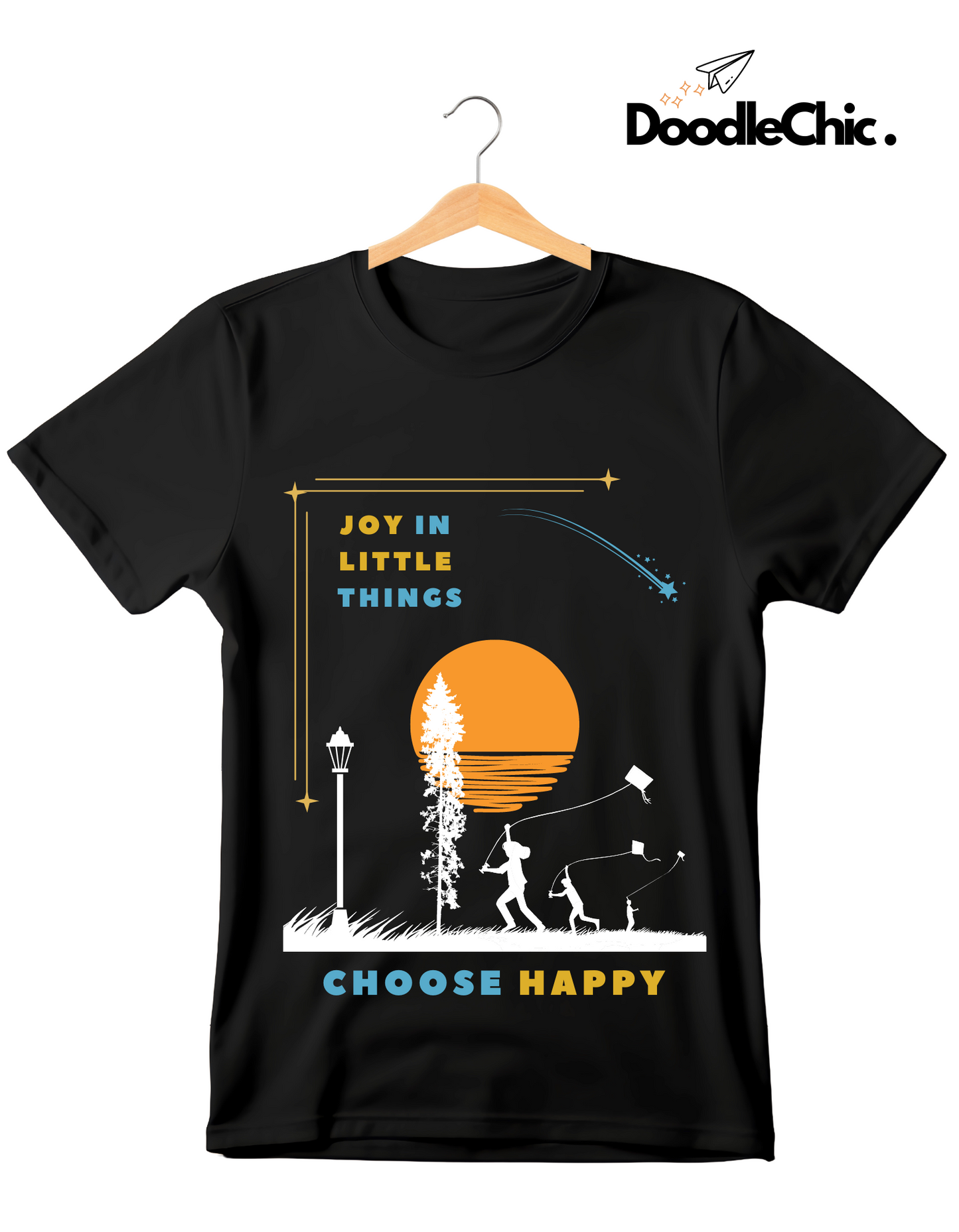 Joy in Little Things Kids Organic Cotton T-shirt Black from DoodleChic