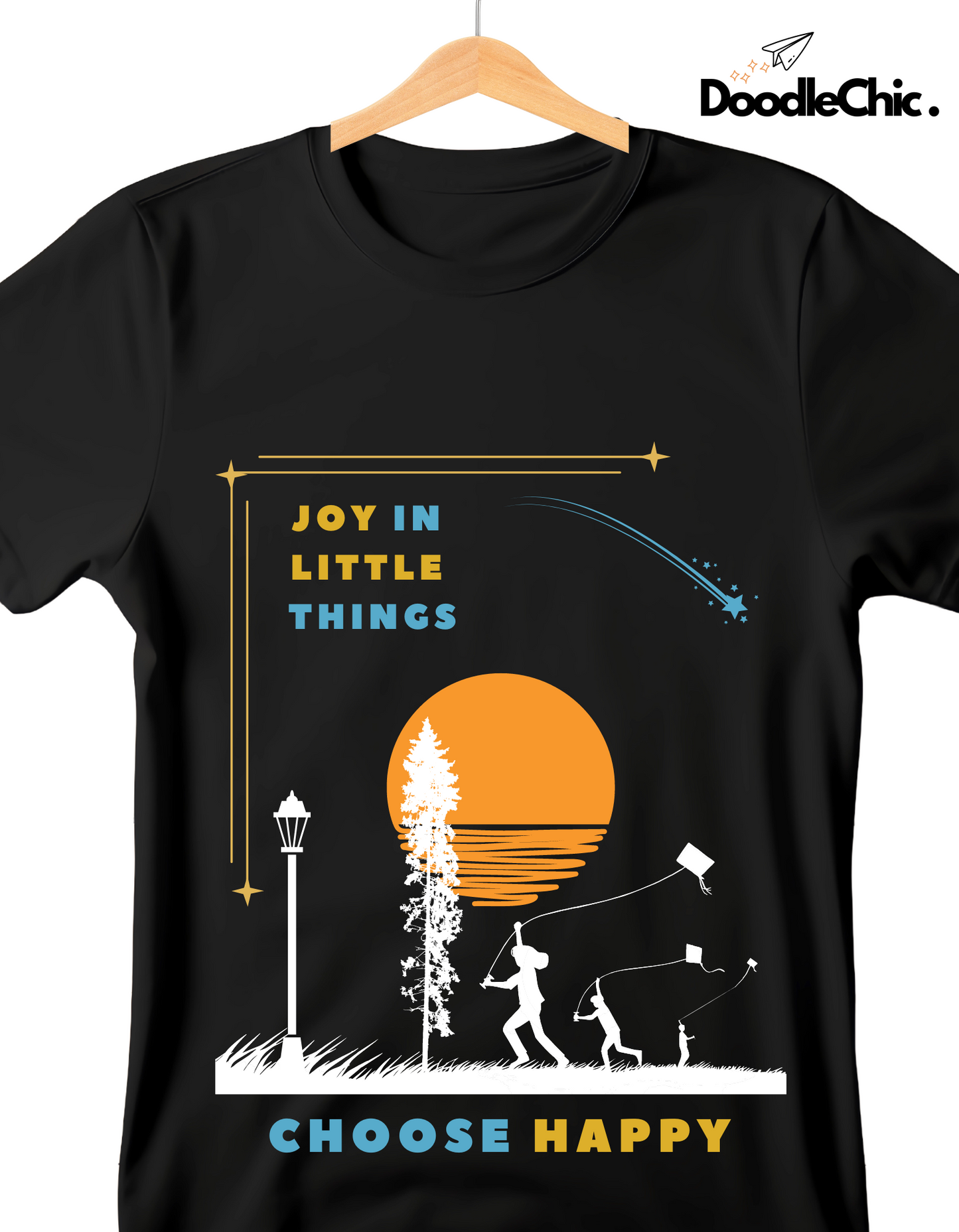 Joy in Little Things Kids Organic Cotton T-shirt Black from DoodleChic