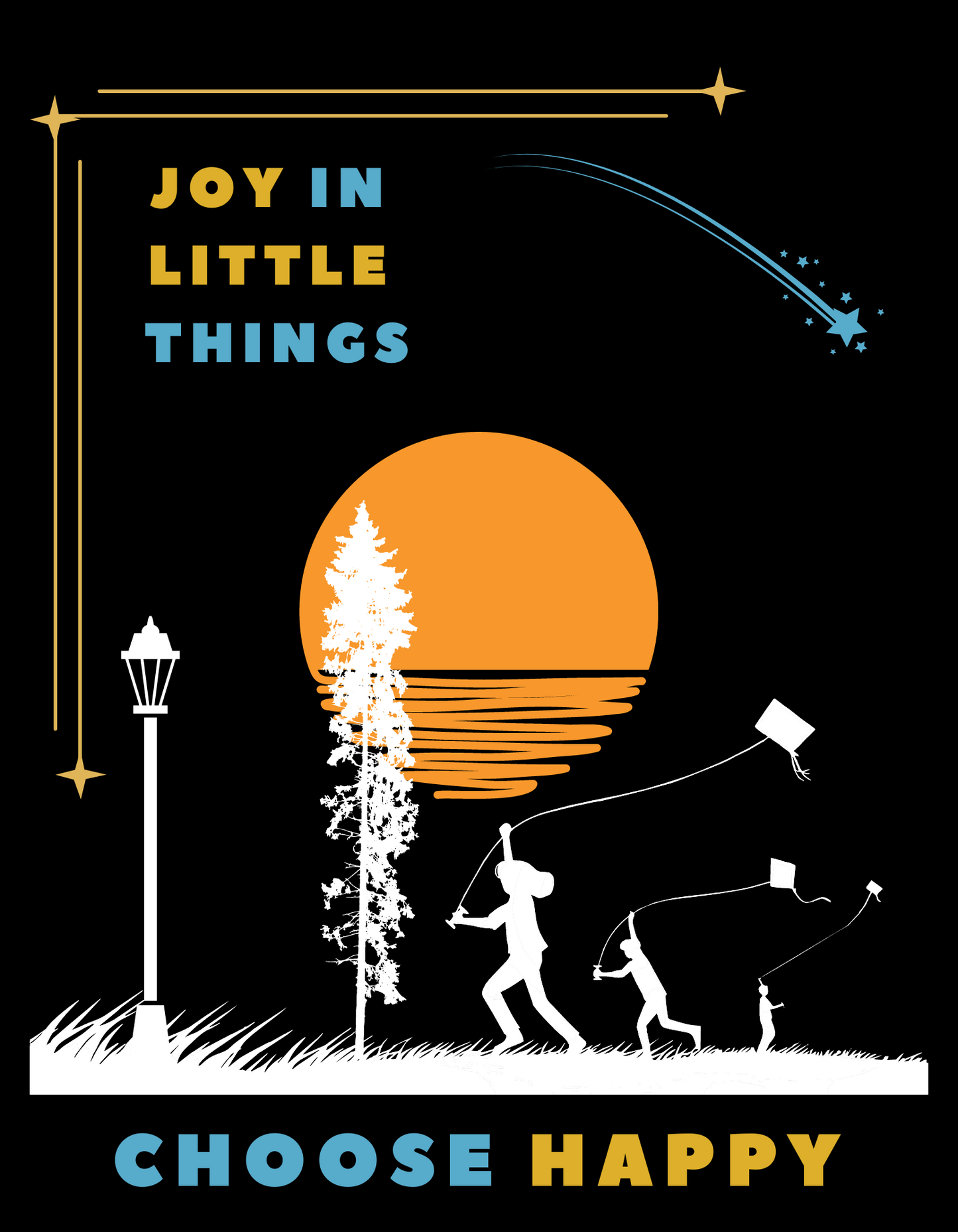Joy in Little Things Kids Organic Cotton T-shirt Black from DoodleChic