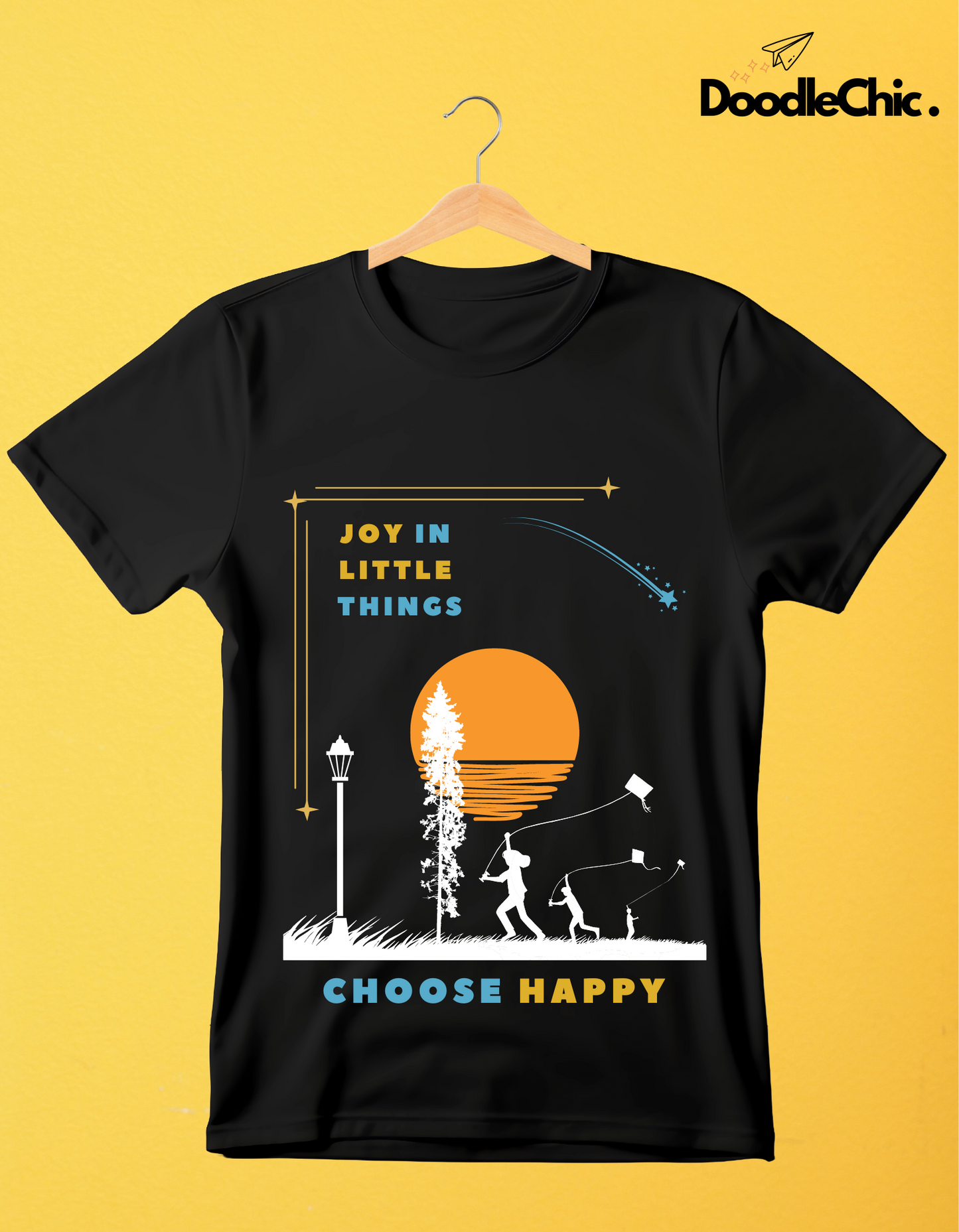 Joy in Little Things Kids Organic Cotton T-shirt Black from DoodleChic