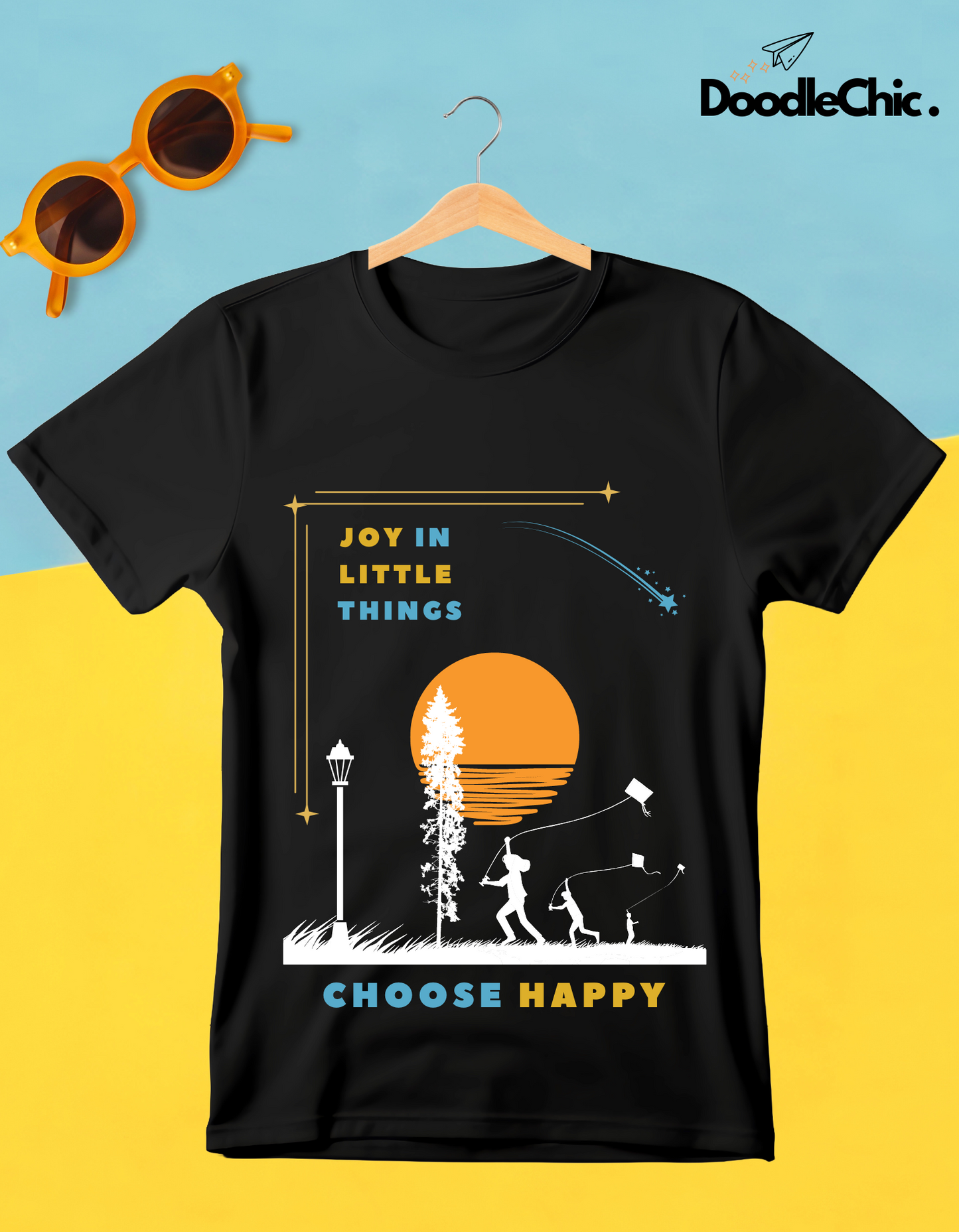 Joy in Little Things Kids Organic Cotton T-shirt Black from DoodleChic