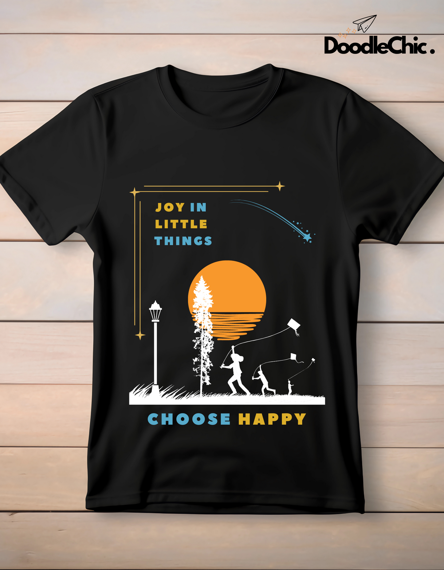 Joy in Little Things Kids Organic Cotton T-shirt Black from DoodleChic