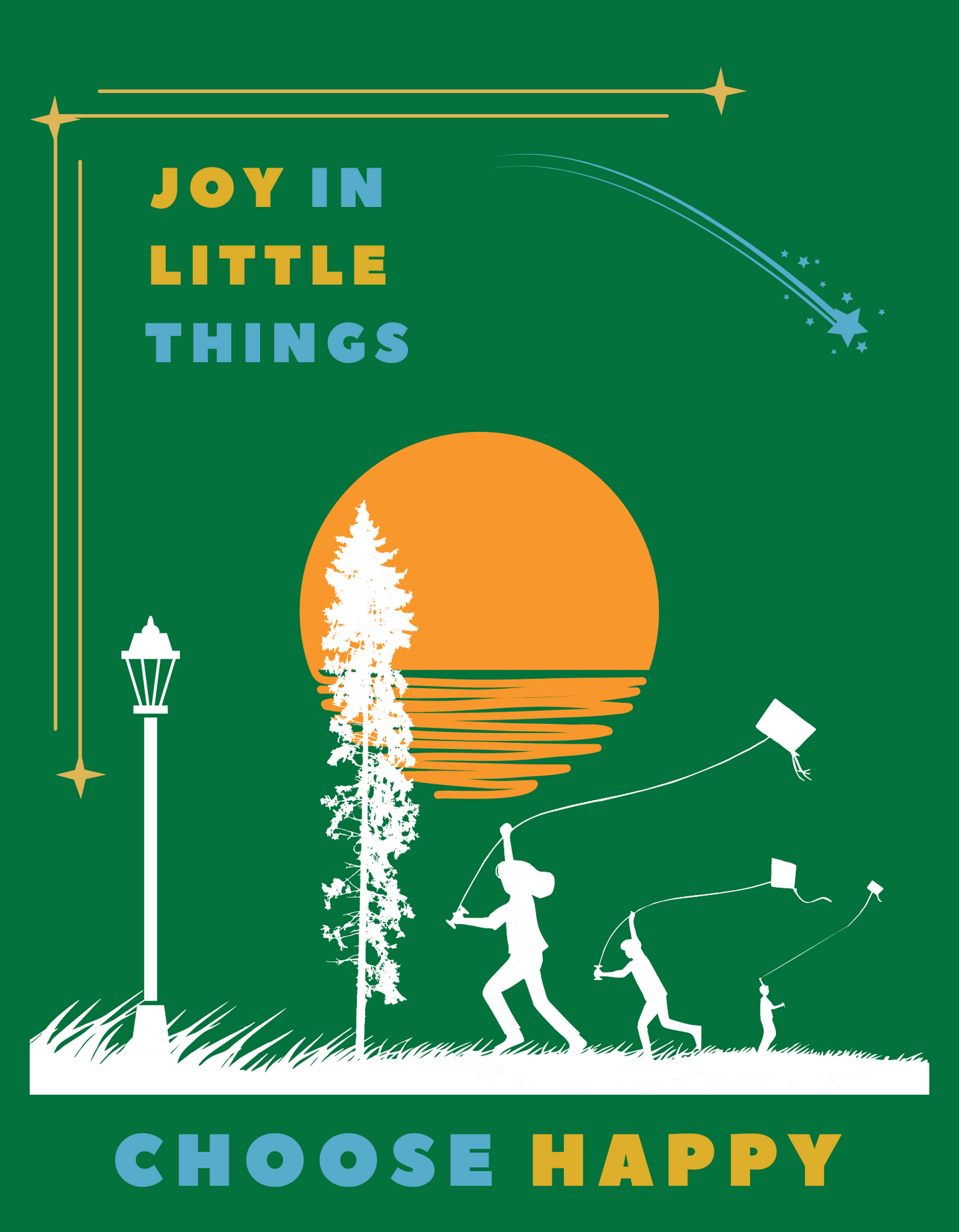 Joy in Little Things Kids Organic Cotton T-shirt Green from DoodleChic
