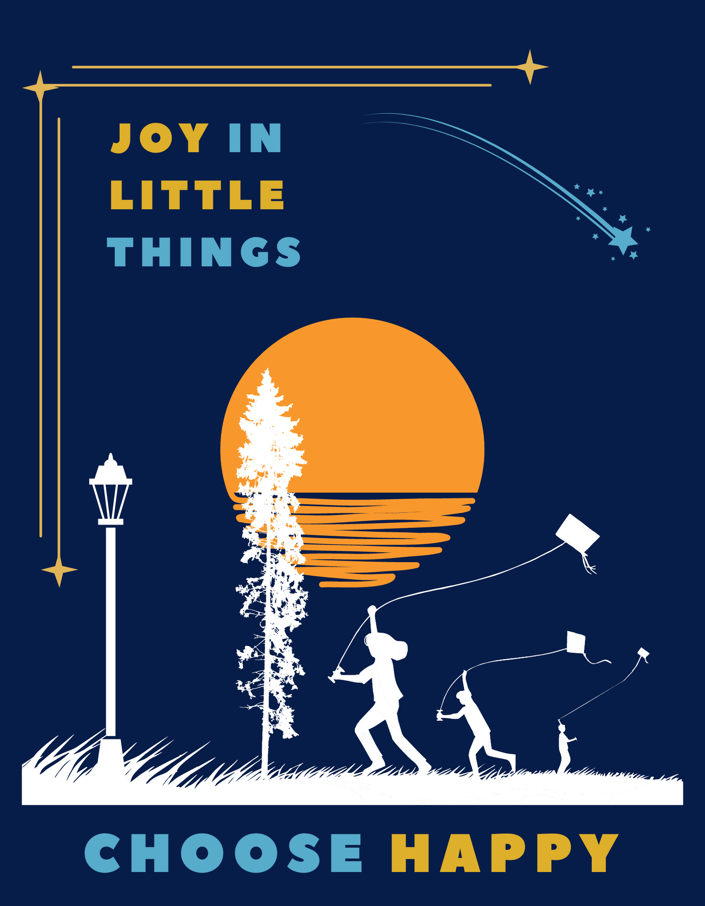 Joy in Little Things Kids Organic Cotton T-shirt Navy Blue from DoodleChic