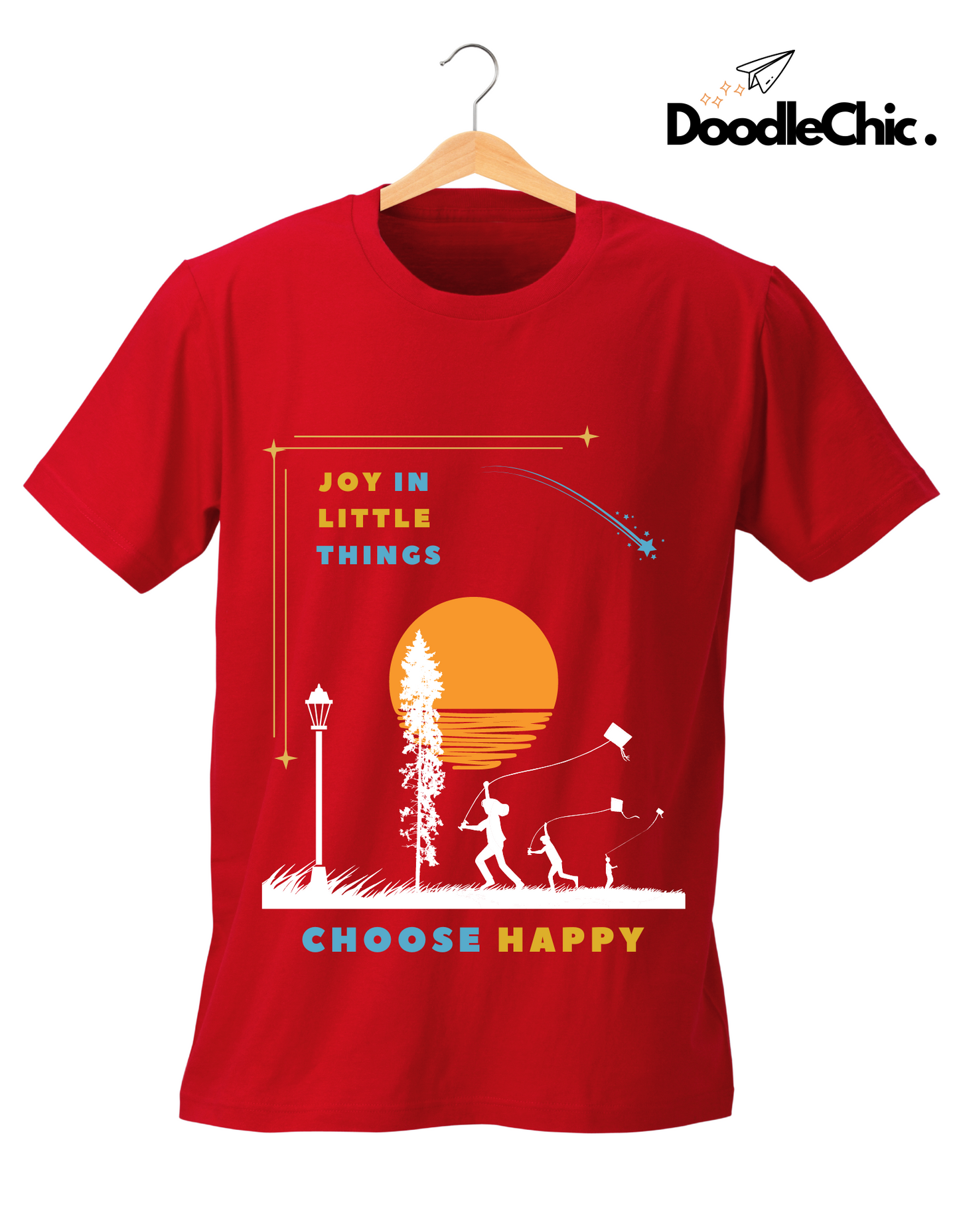 Joy in Little Things Kids Organic Cotton T-shirt Red from DoodleChic