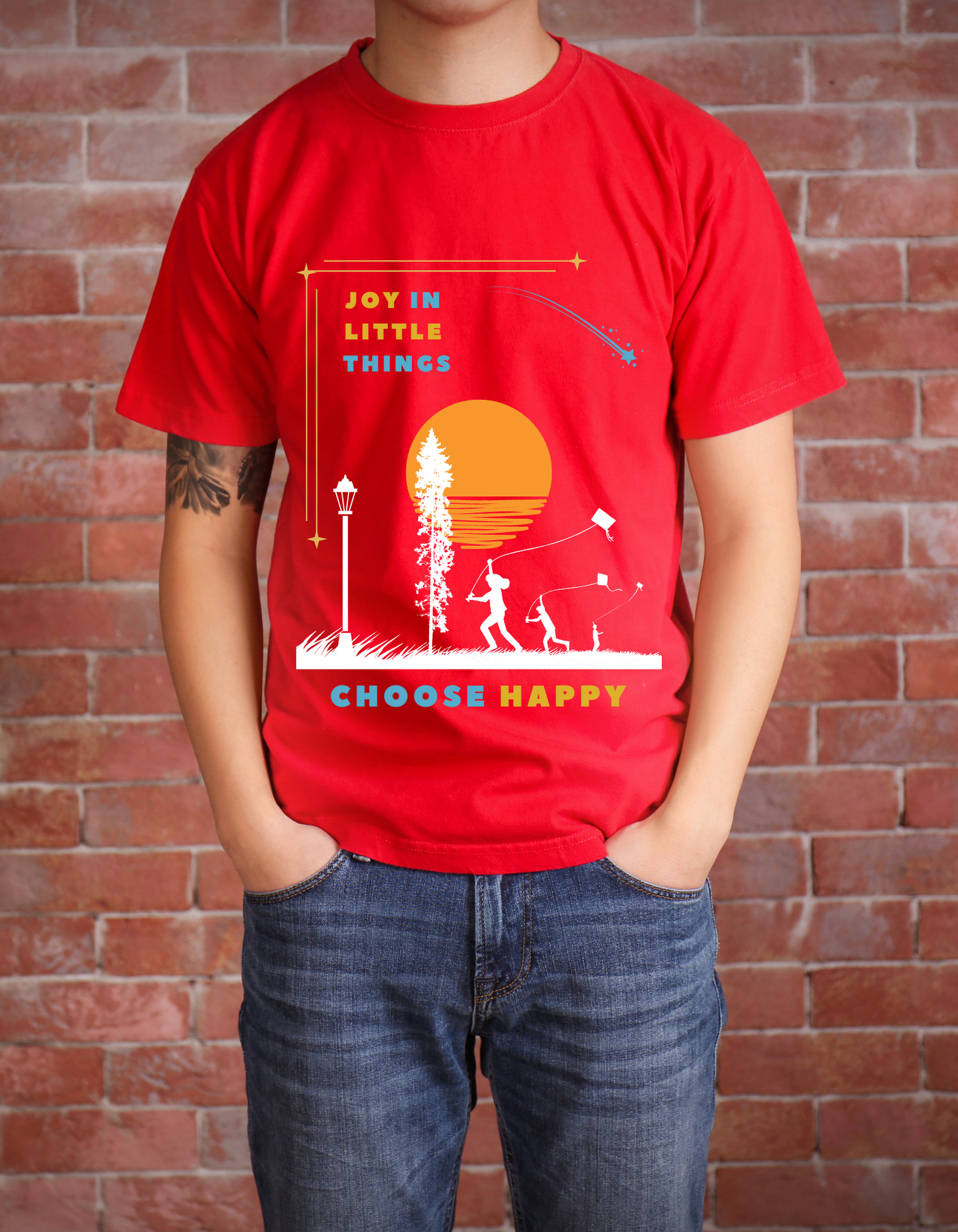 Joy in Little Things Kids Organic Cotton T-shirt Red from DoodleChic