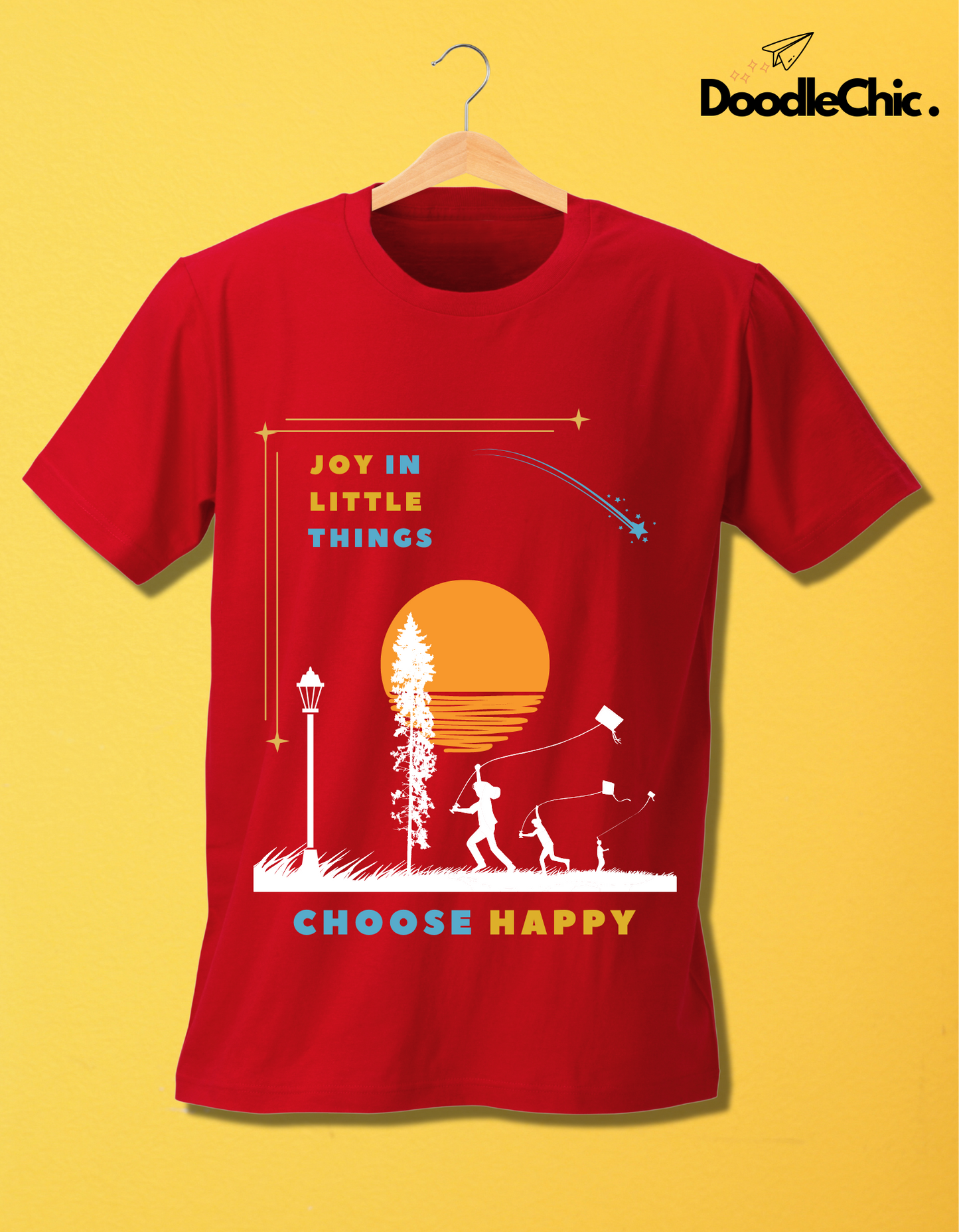 Joy in Little Things Kids Organic Cotton T-shirt Red from DoodleChic