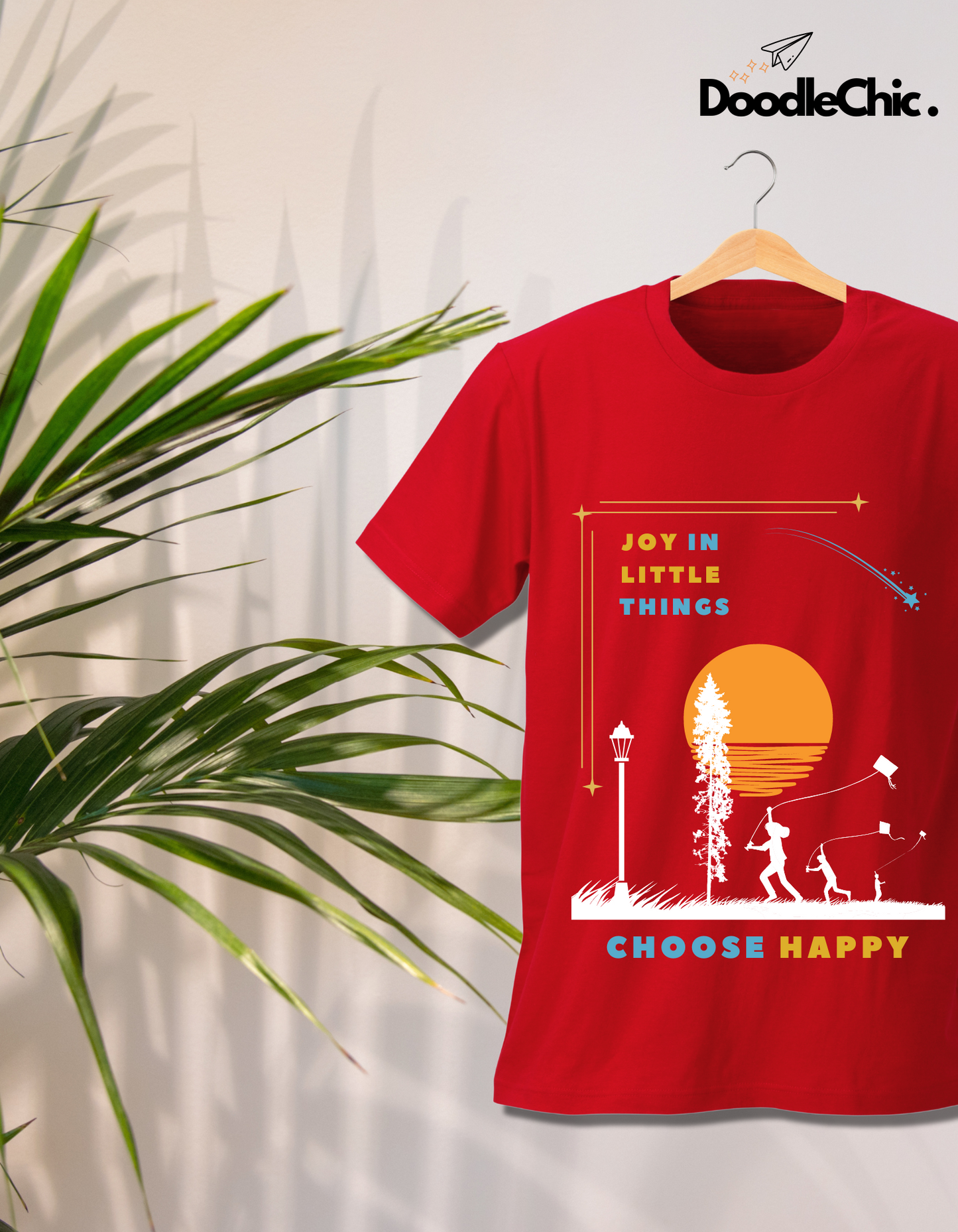 Joy in Little Things Kids Organic Cotton T-shirt Red from DoodleChic