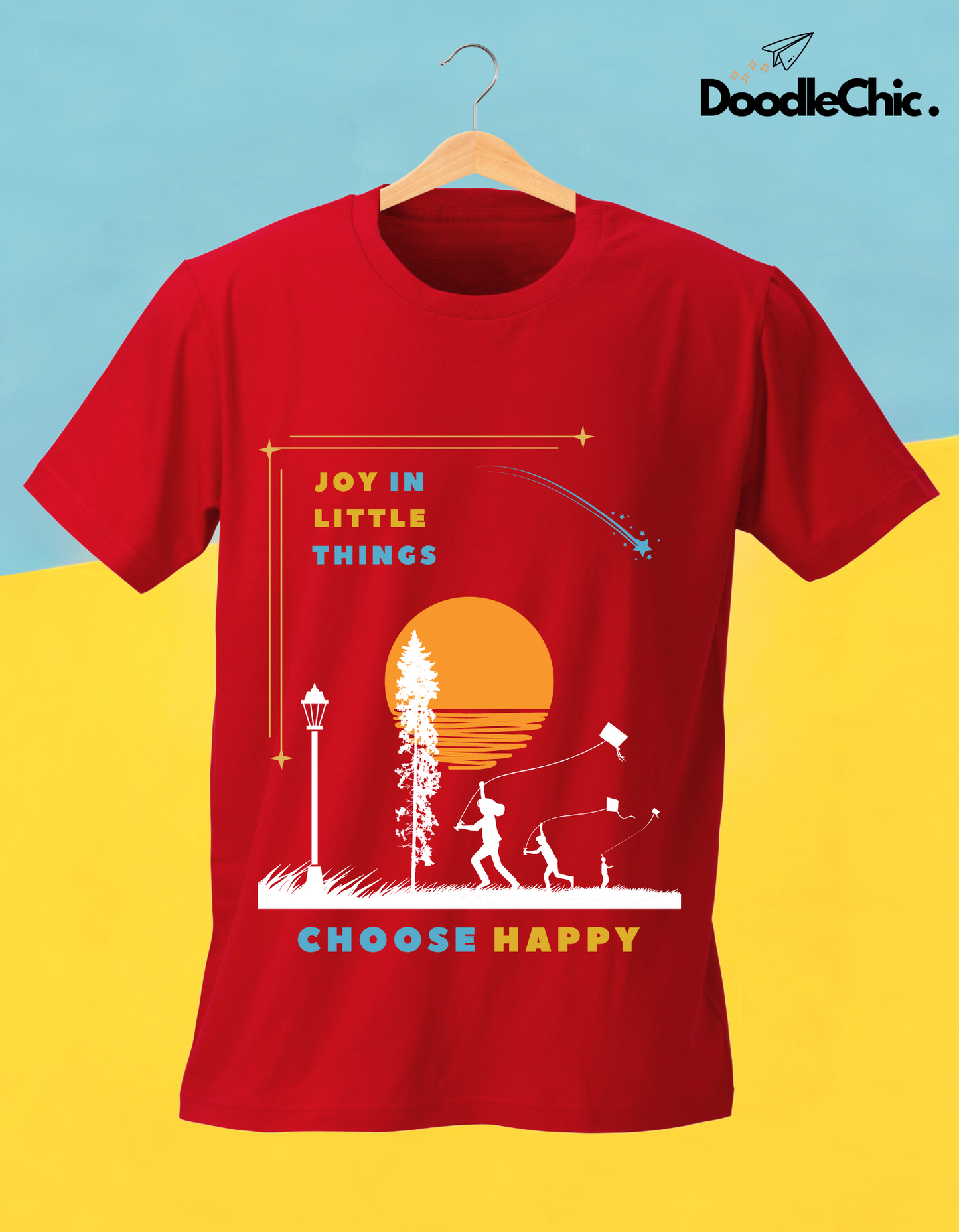 Joy in Little Things Kids Organic Cotton T-shirt Red from DoodleChic