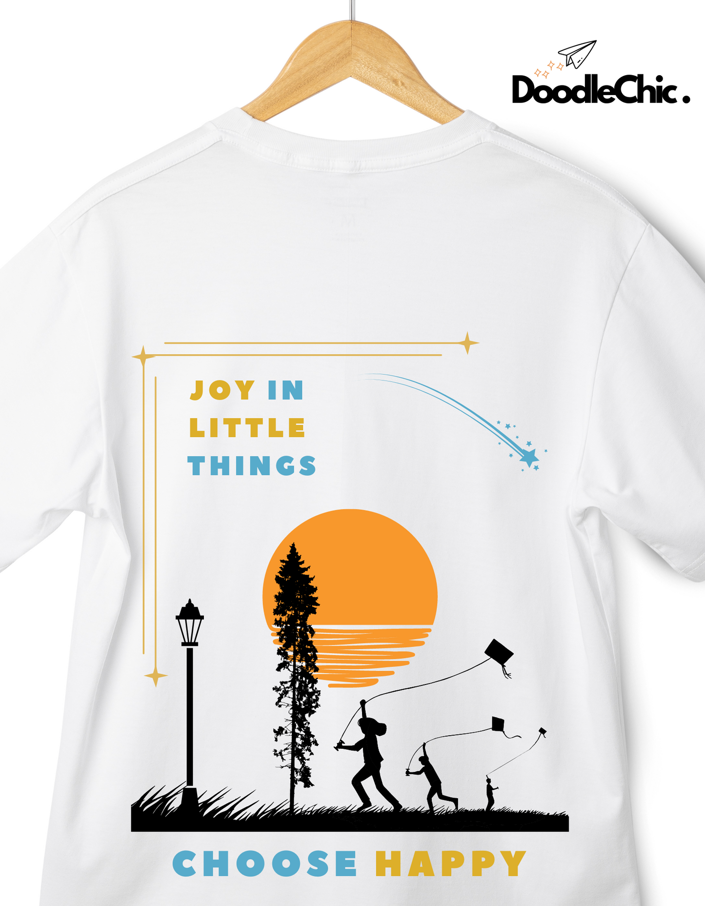 Joy in Little Things Kids Organic Cotton T-shirt White from DoodleChic