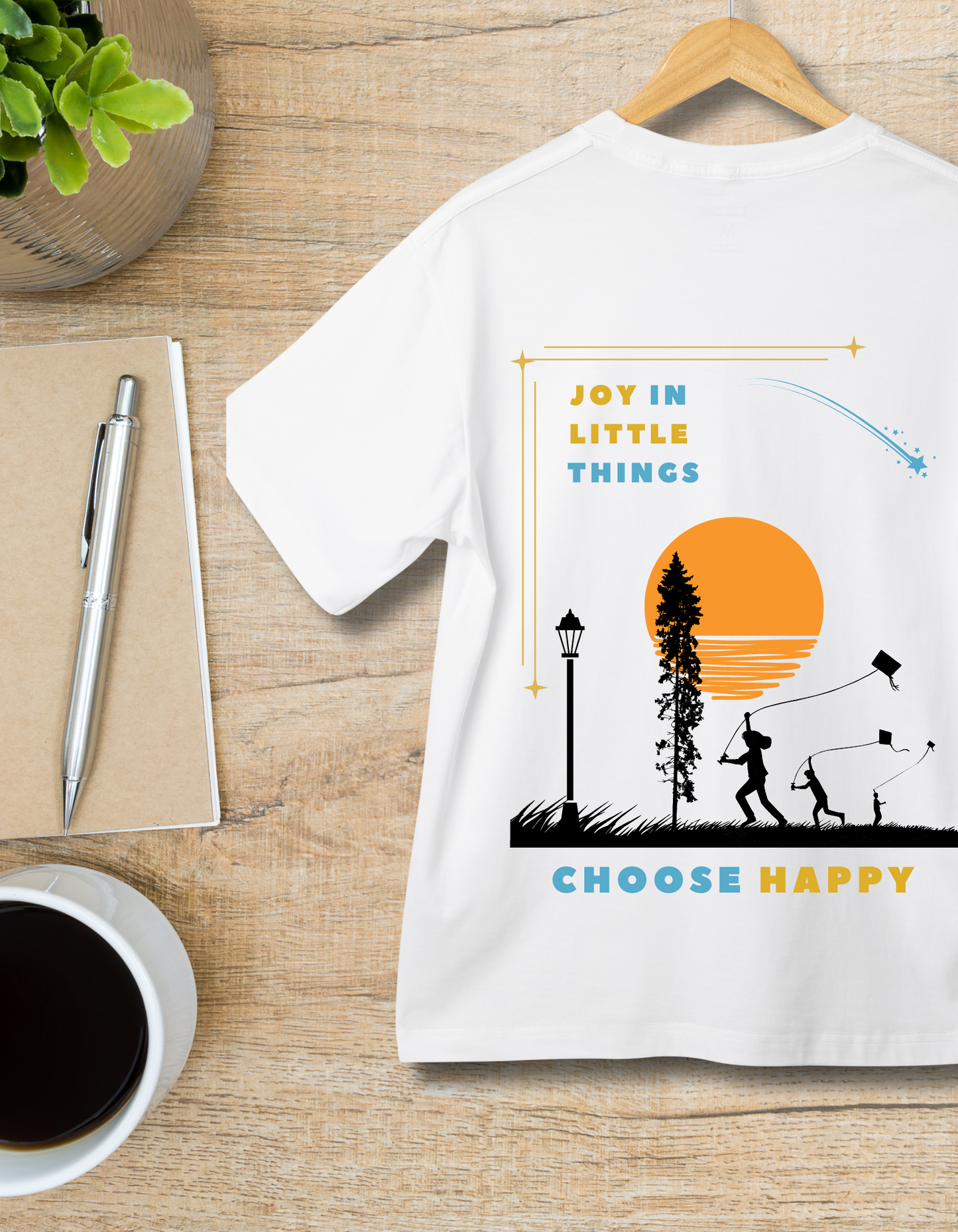 Joy in Little Things Kids Organic Cotton T-shirt White from DoodleChic