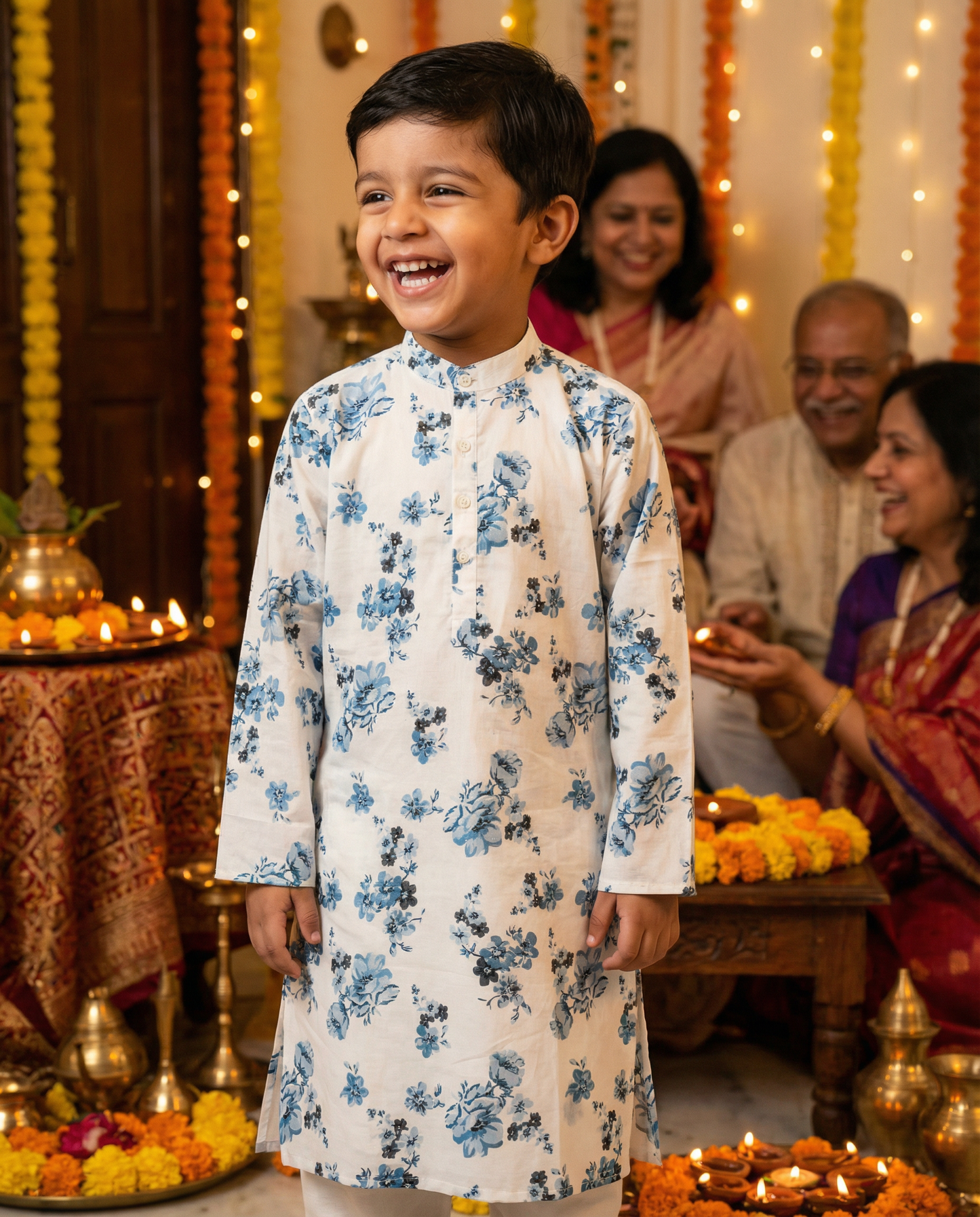 अBIR Neel Phool Kurta for Boys