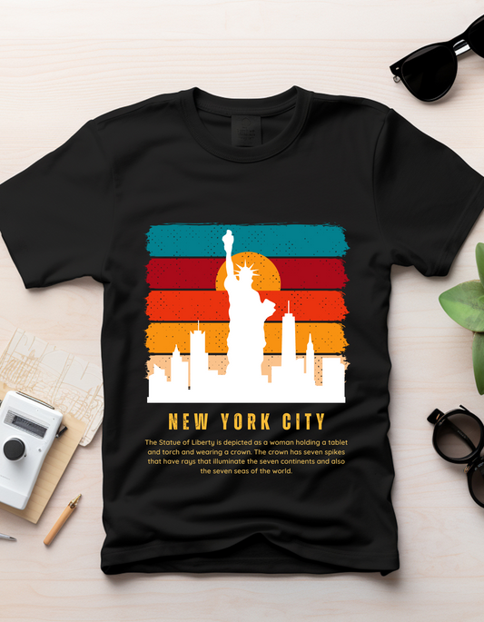 New York City NYC Kids Organic Cotton T-shirt Black from DoodleChic