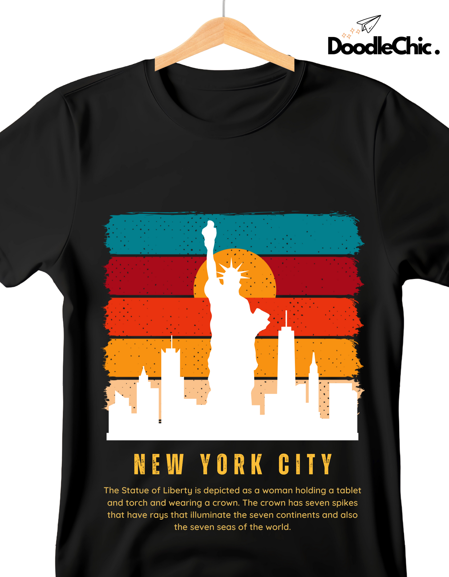 New York City NYC Kids Organic Cotton T-shirt Black from DoodleChic