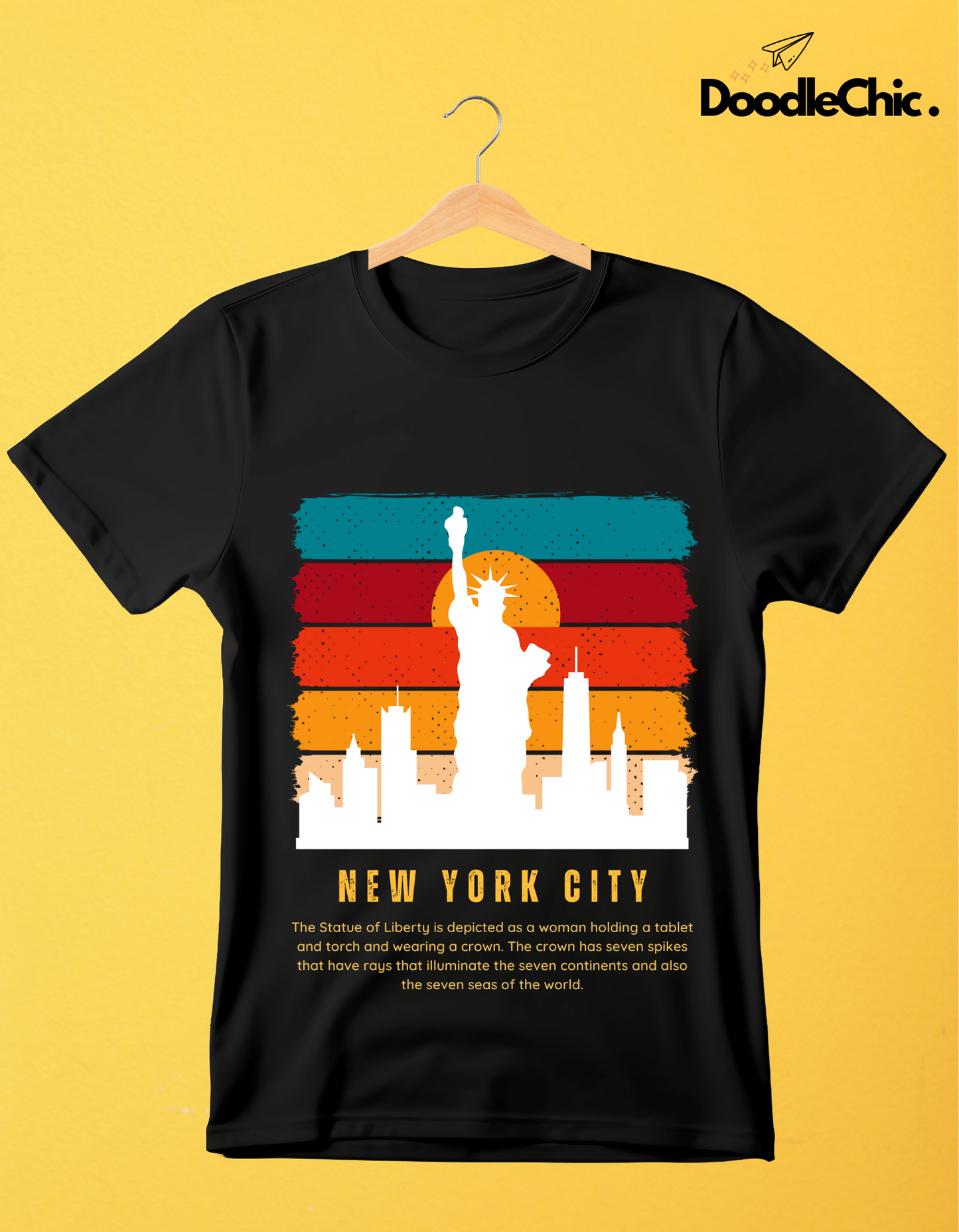 New York City NYC Kids Organic Cotton T-shirt Black from DoodleChic