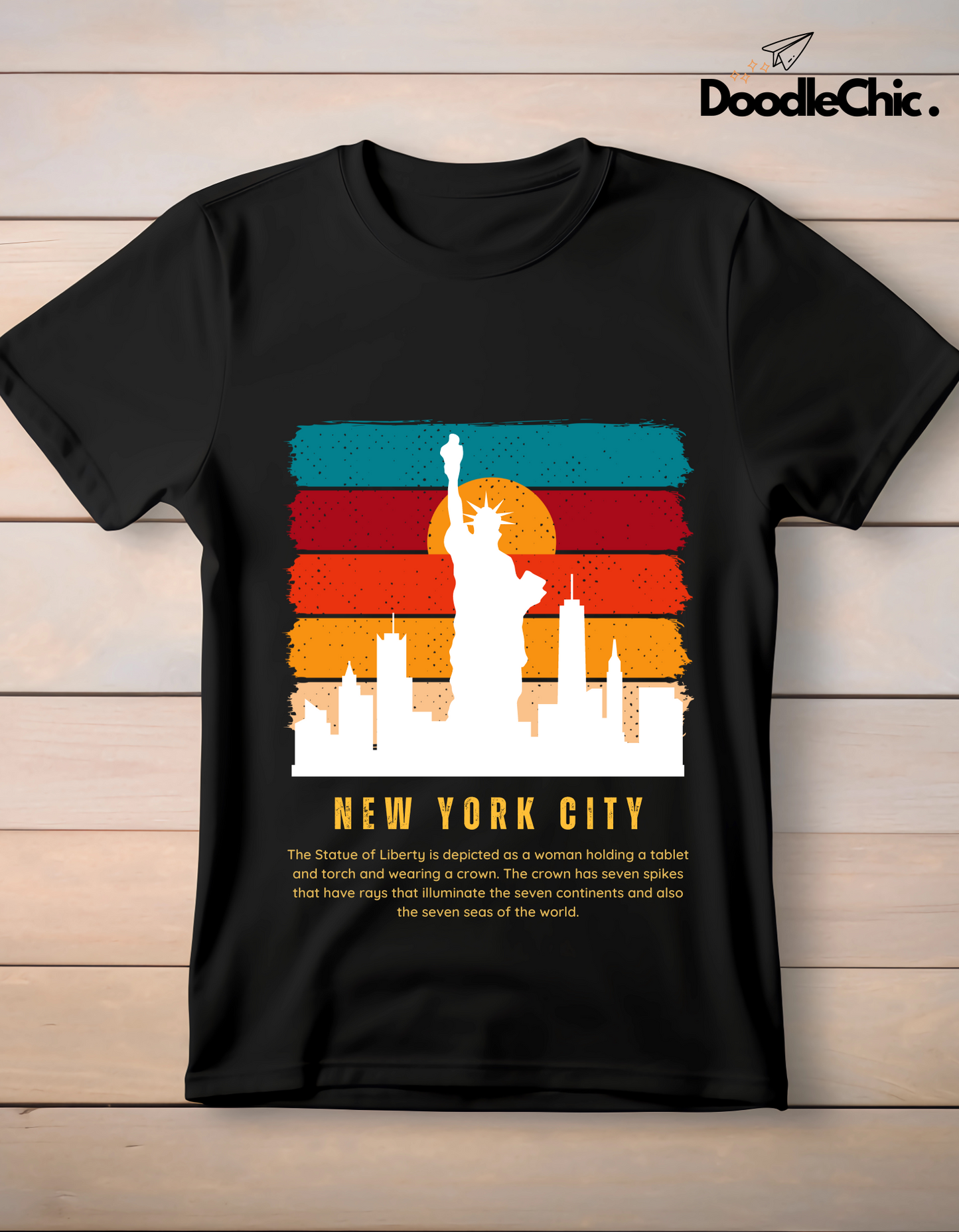 New York City NYC Kids Organic Cotton T-shirt Black from DoodleChic