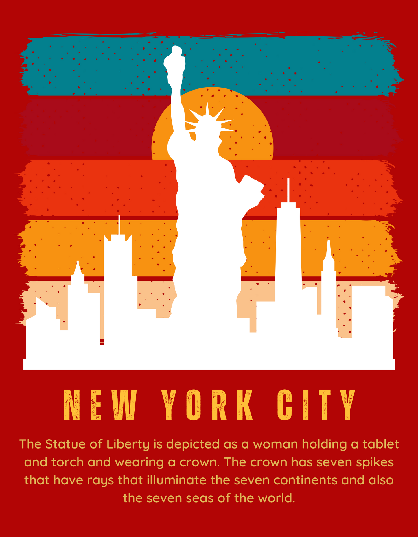 New York City NYC Kids Organic Cotton T-shirt Red from DoodleChic