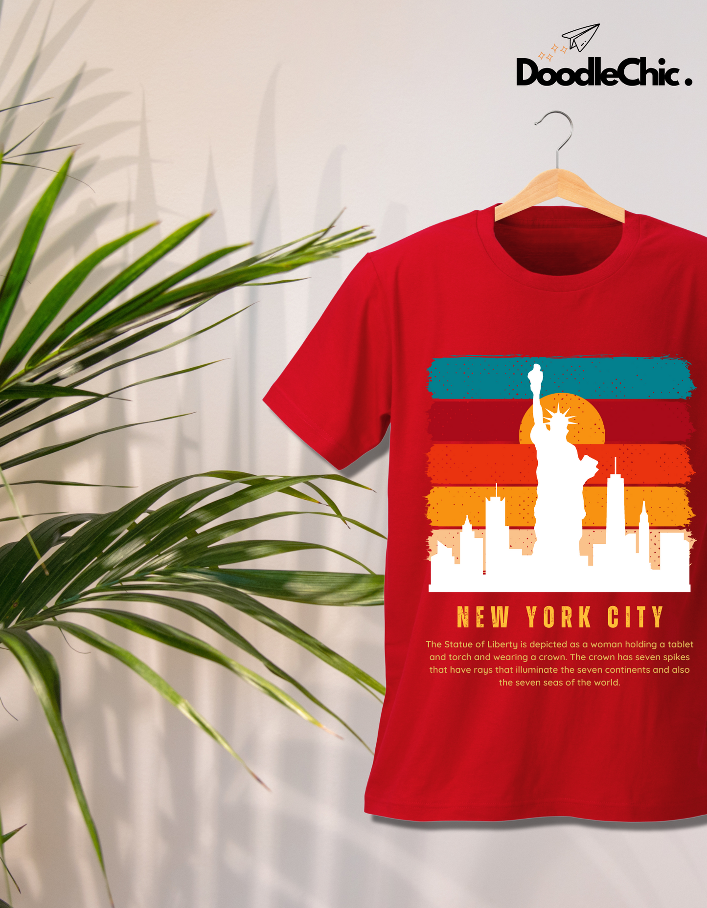 New York City NYC Kids Organic Cotton T-shirt Red from DoodleChic