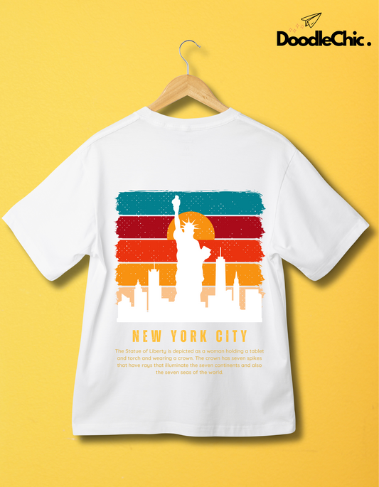 New York City NYC Kids Organic Cotton T-shirt White from DoodleChic