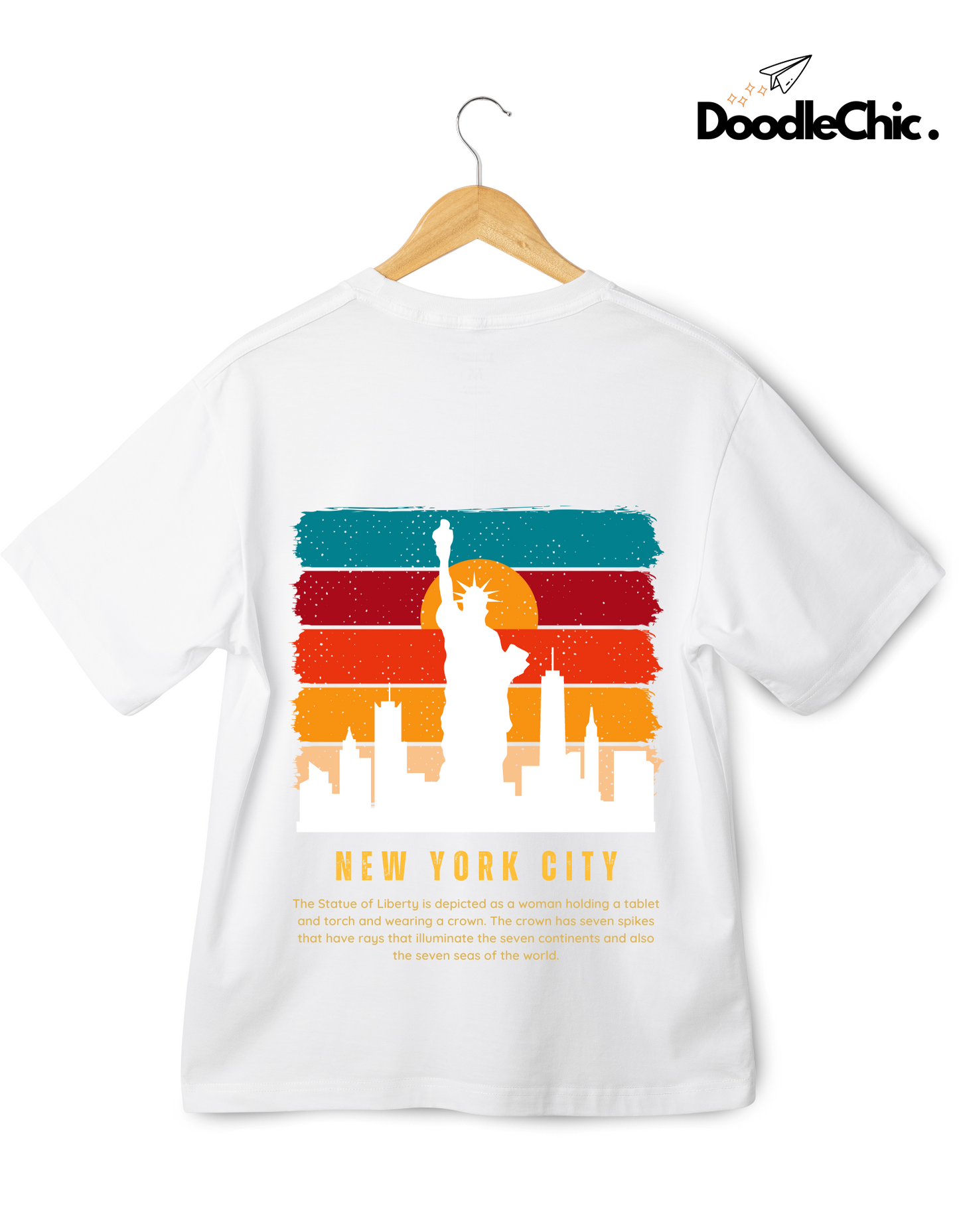 New York City NYC Kids Organic Cotton T-shirt White from DoodleChic
