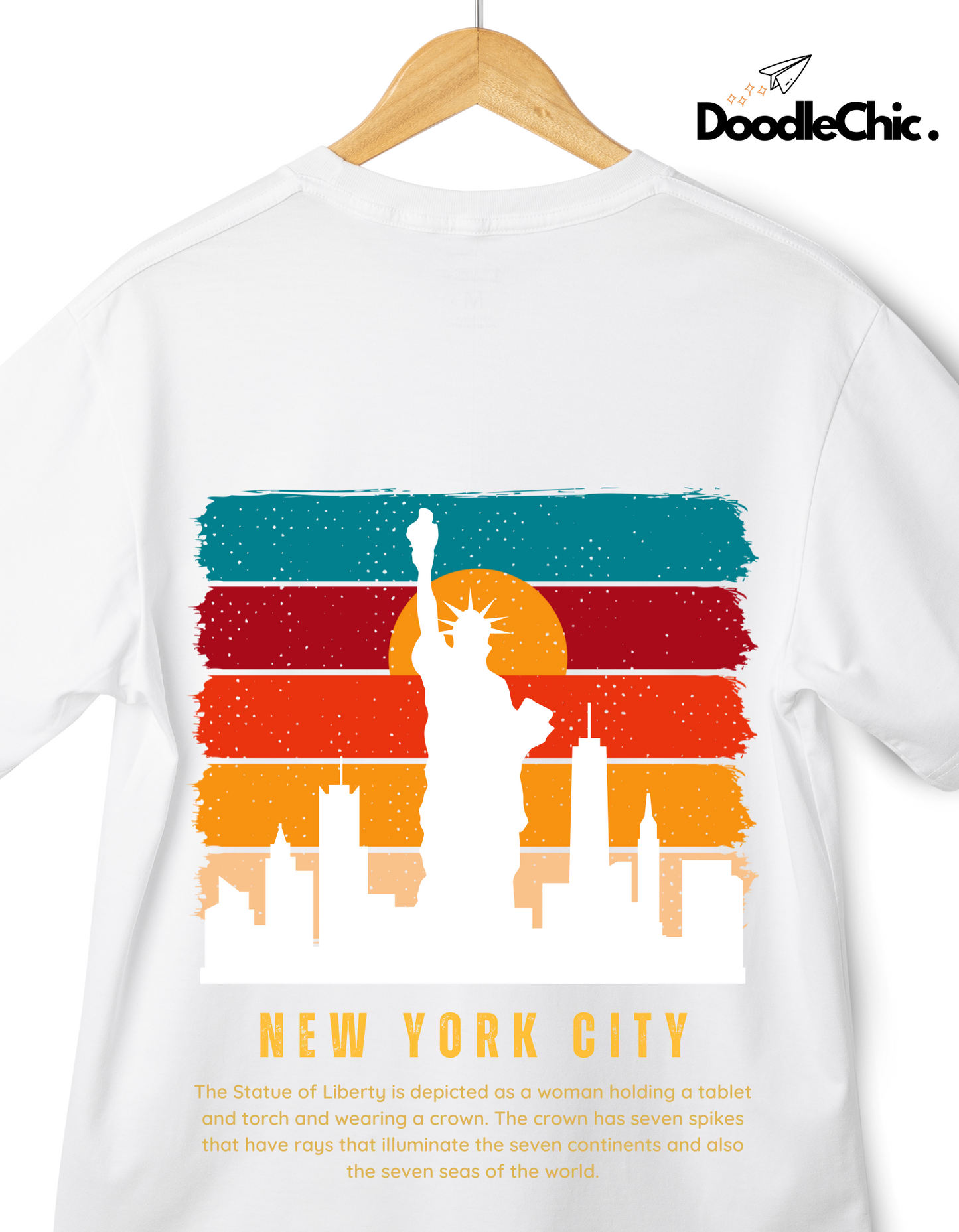 New York City NYC Kids Organic Cotton T-shirt White from DoodleChic