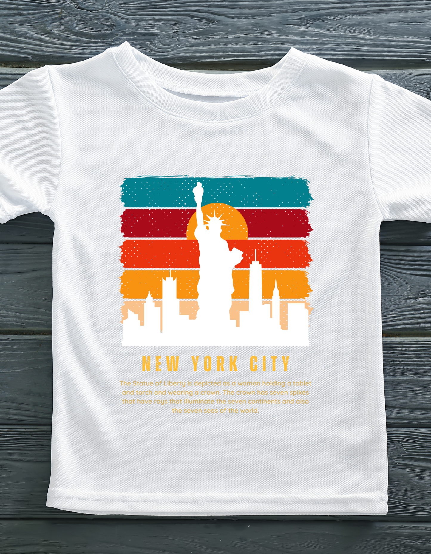 New York City NYC Kids Organic Cotton T-shirt White from DoodleChic
