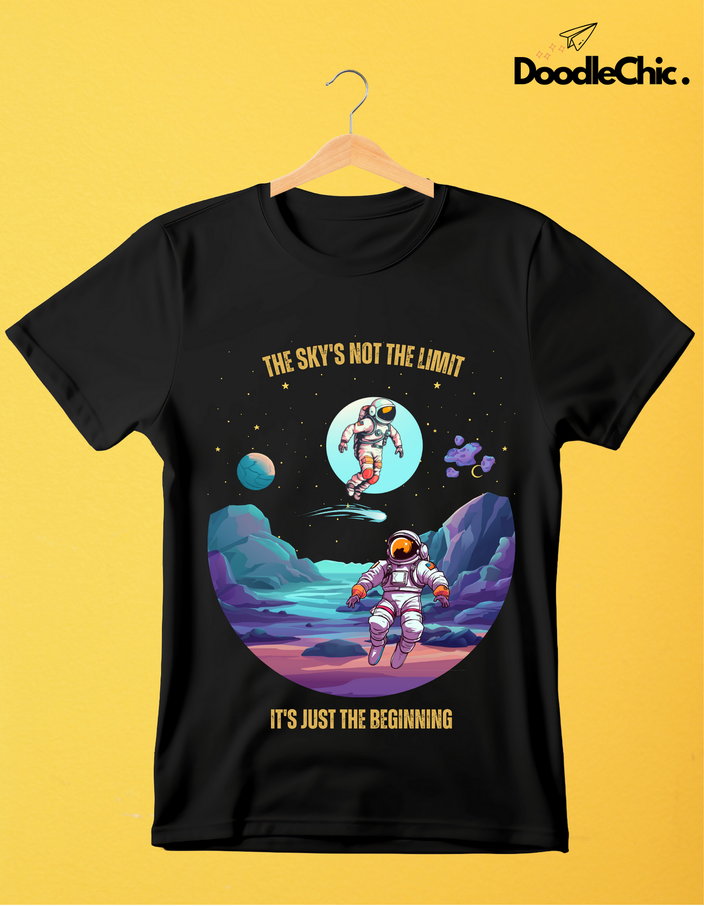 Sky's not the Limit Kids Organic Cotton T-shirt Black from DoodleChic
