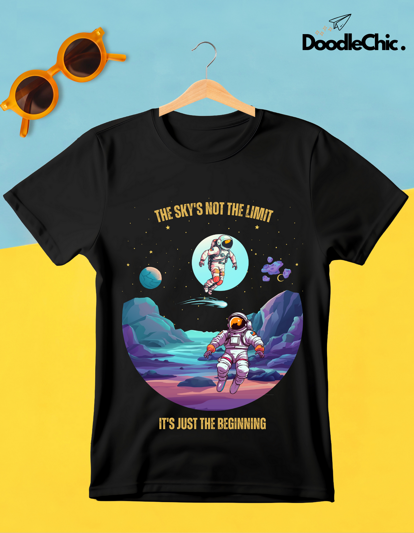 Sky's not the Limit Kids Organic Cotton T-shirt Black from DoodleChic