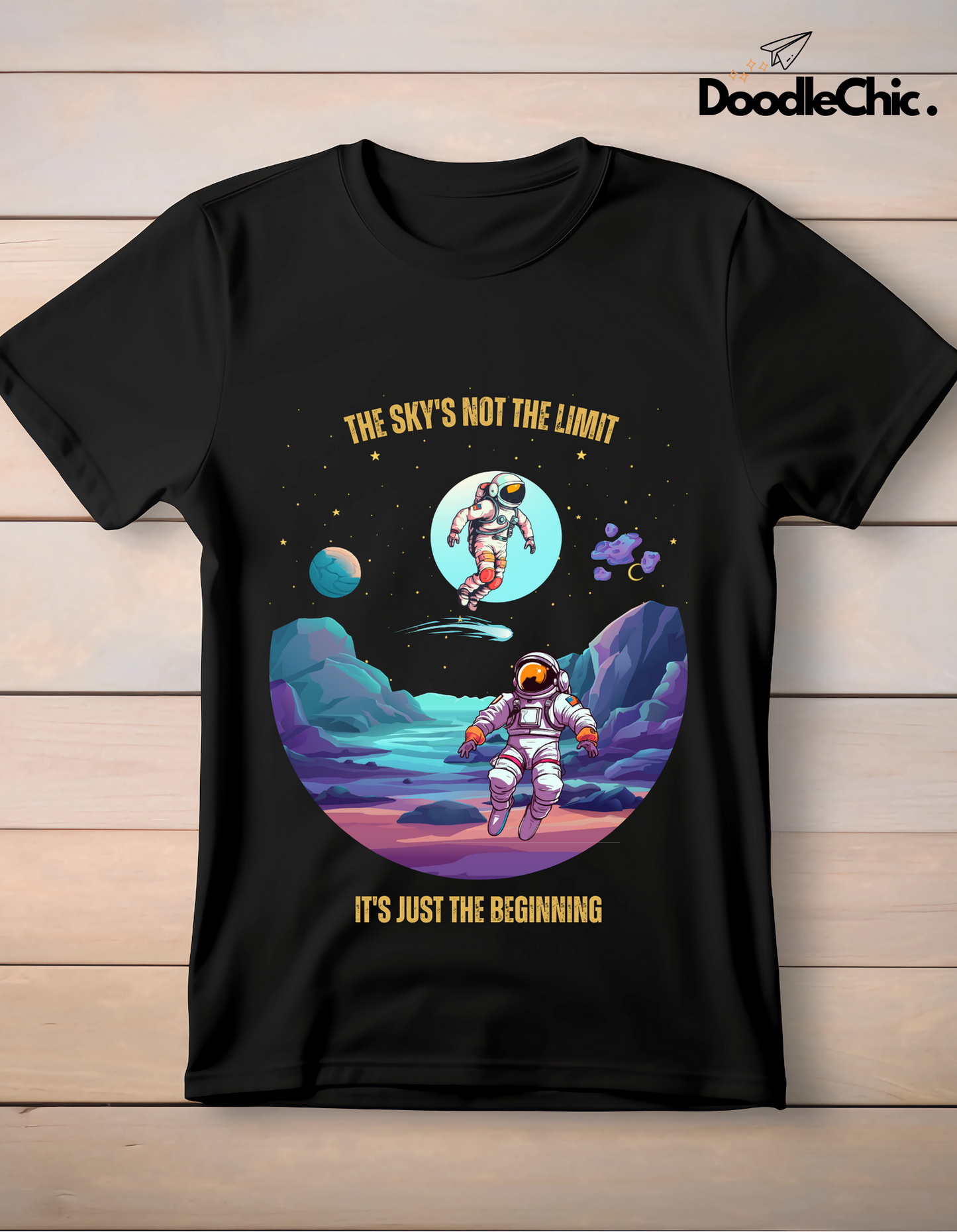 Sky's not the Limit Kids Organic Cotton T-shirt Black from DoodleChic