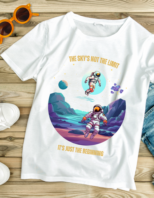 Sky's not the Limit Kids Organic Cotton T-shirt White from DoodleChic
