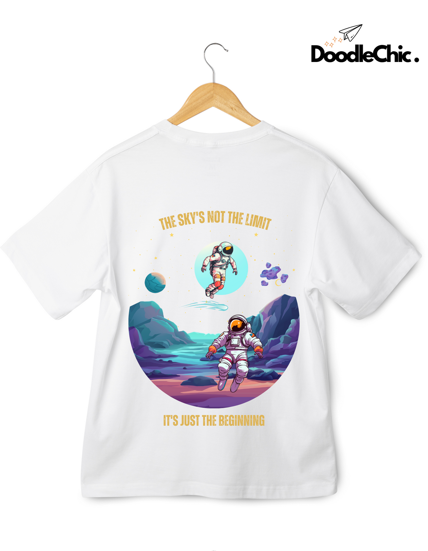 Sky's not the Limit Kids Organic Cotton T-shirt White from DoodleChic