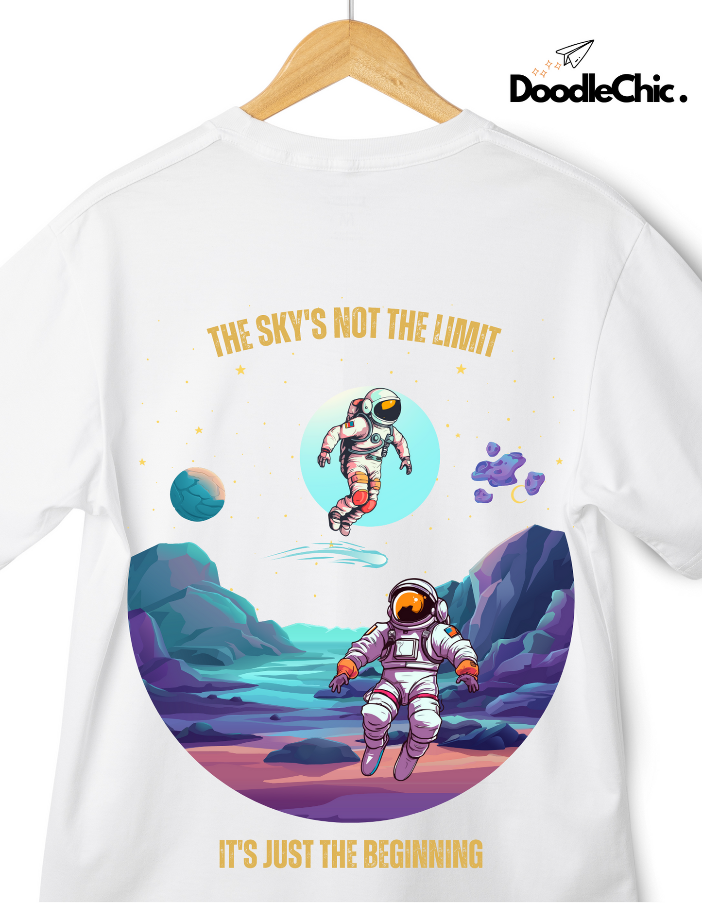 Sky's not the Limit Kids Organic Cotton T-shirt White from DoodleChic