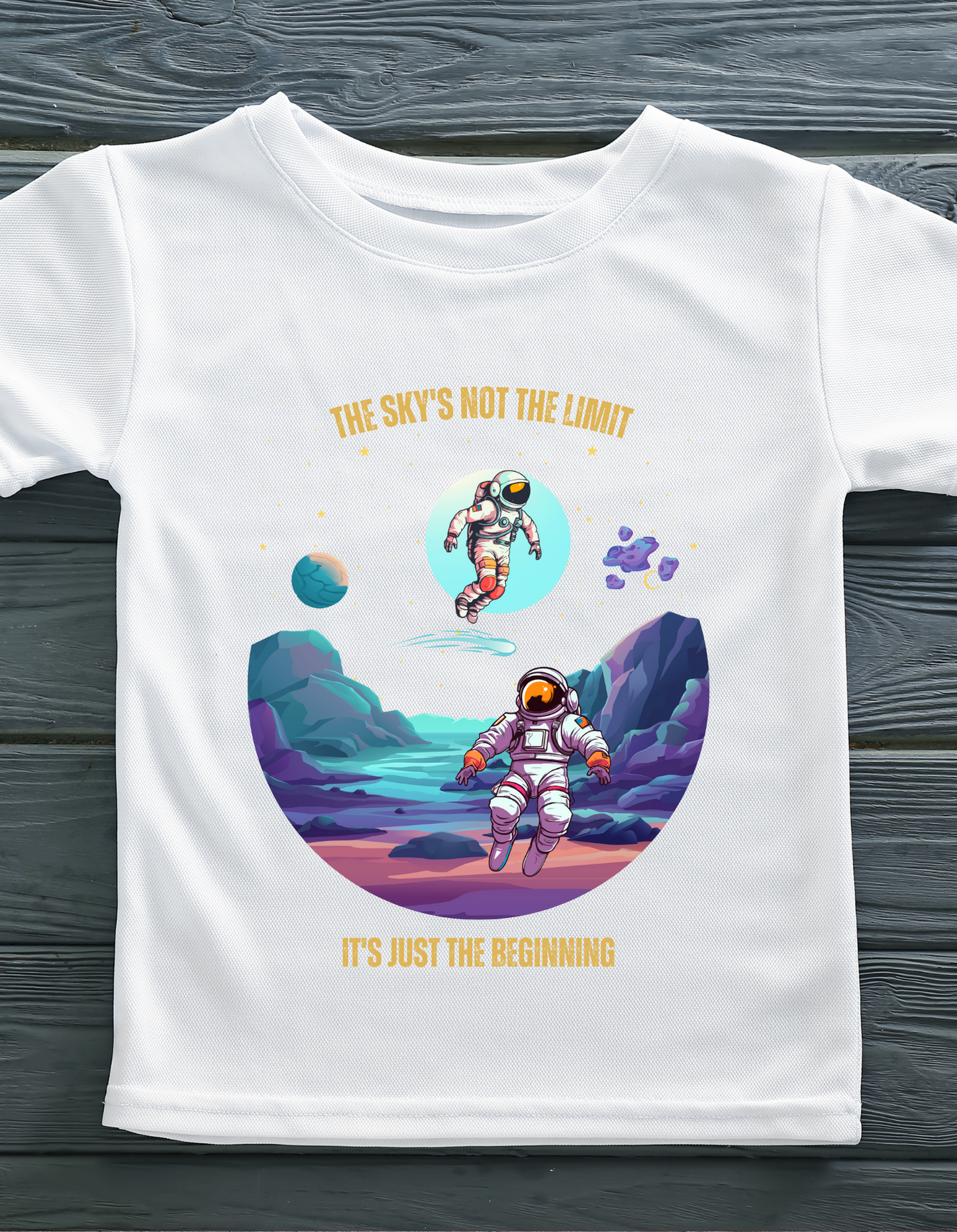 Sky's not the Limit Kids Organic Cotton T-shirt White from DoodleChic