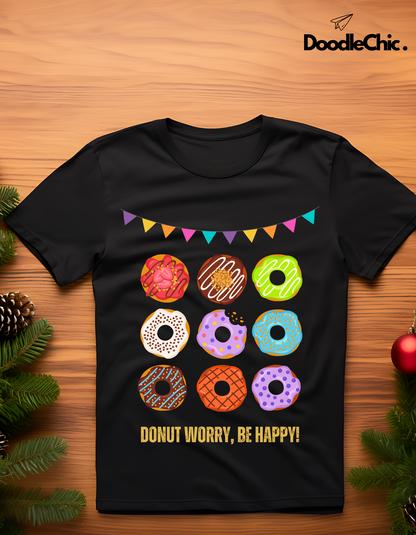 Donut Worry Be Happy - Black