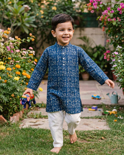 अBIR Neel Van Kahani Long Kurta for Boys