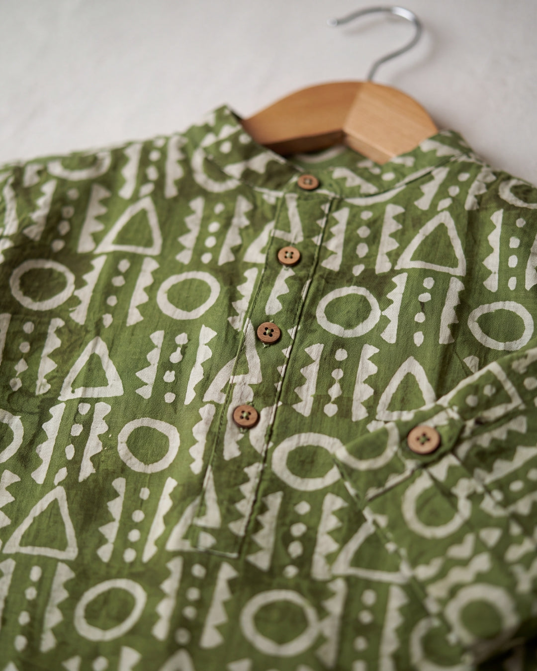 अBIR Olive Green Virasat Long Kurta for Boys