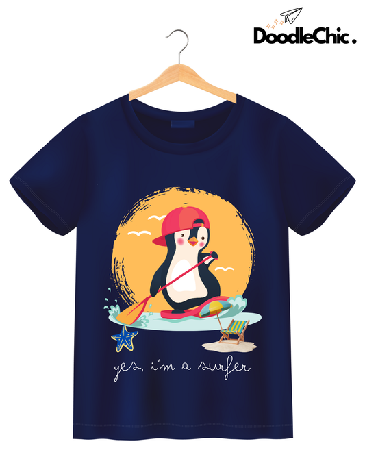Penguin Surfer - Navy Blue