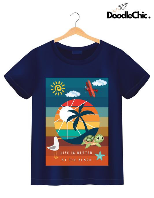 Life at Beach - Navy Blue