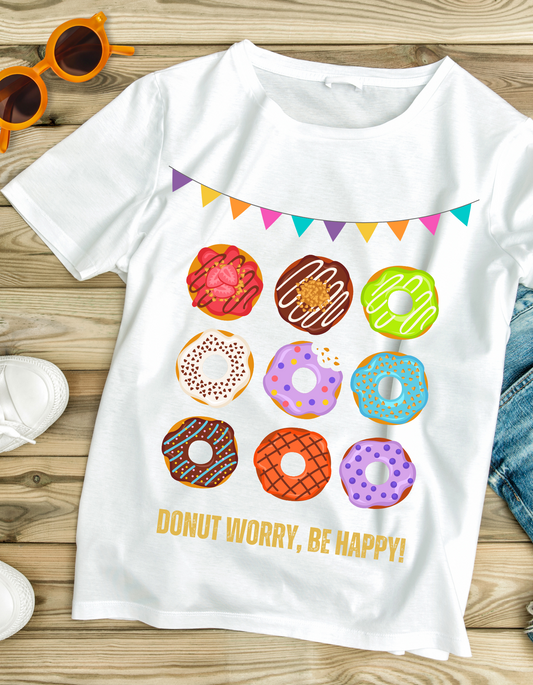 Donut Worry Be Happy - White