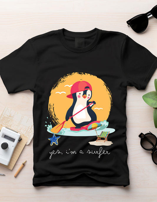 Penguin Surfer - Black
