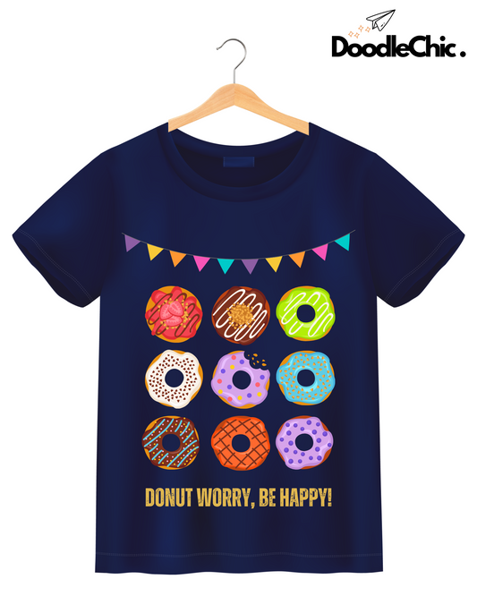 Donut Worry Be Happy - Navy Blue