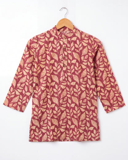 अBIR Maroon Bagh Long Kurta for Boys