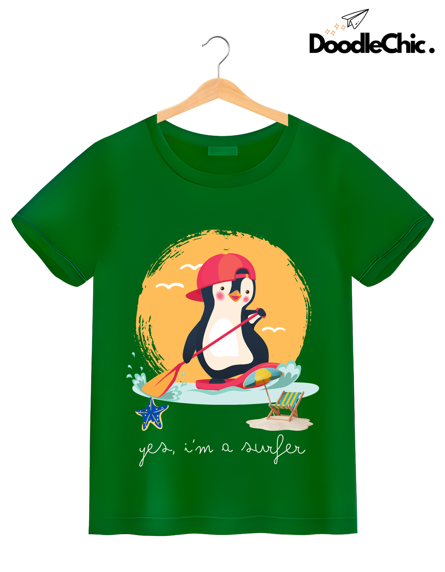 Penguin Surfer - Green