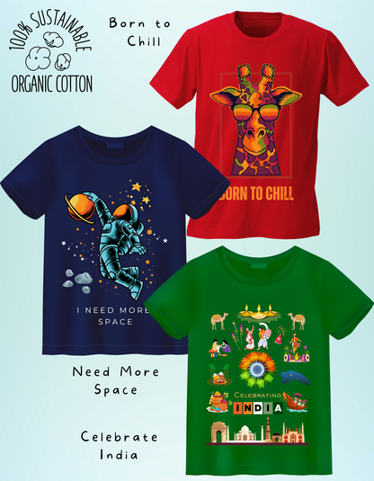 Pack of 3 - Born to Chill, Need More Space and Celebrate India