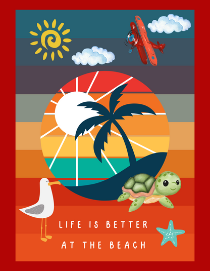 Life at Beach - Red