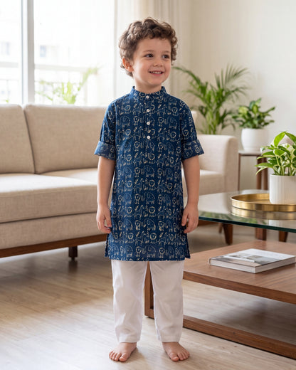 अBIR Neel Van Kahani Long Kurta for Boys