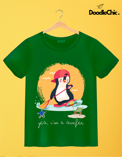 Penguin Surfer - Green