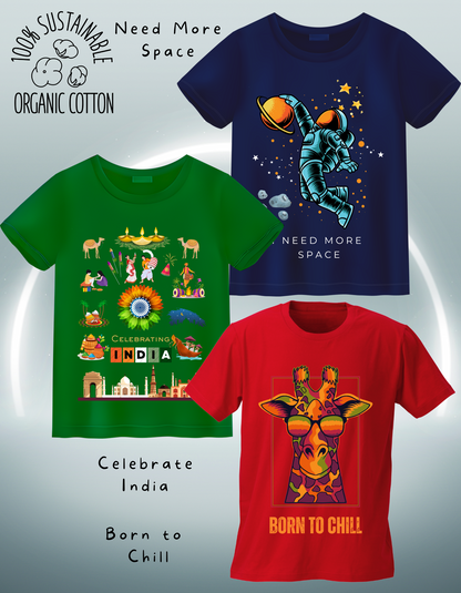 Pack of 3 - Born to Chill, Need More Space and Celebrate India